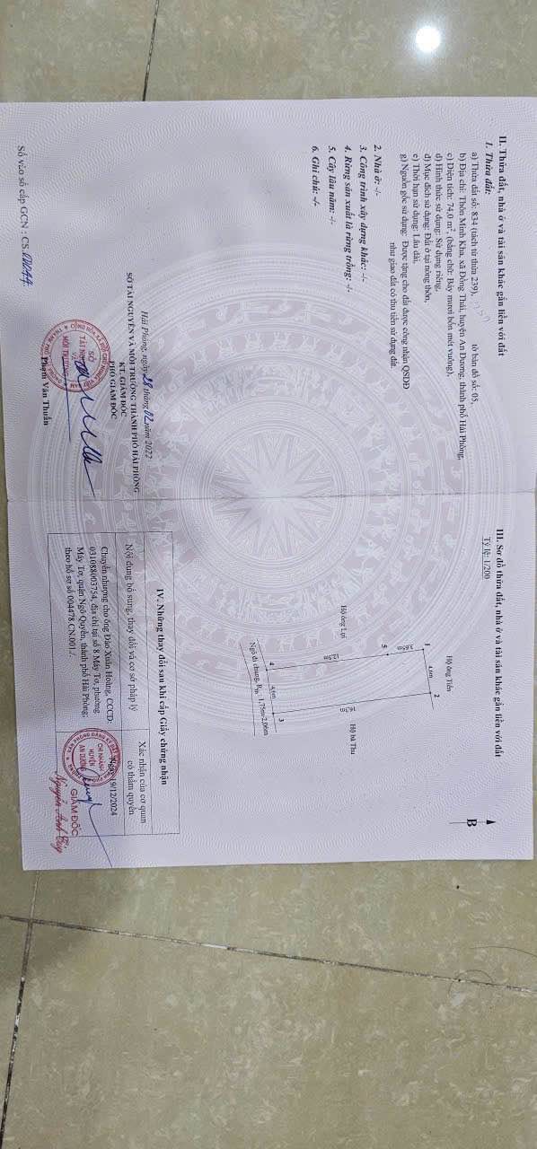 Đất nền phường An Hải, Hải Phòng 74m² - Vị trí đẹp, cơ hội đầu tư hiếm có!