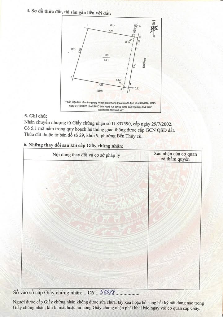 Đất nền Bến Thủy Vinh 65.1m² giá 2.97 tỷ - Vị trí đắc địa gần Đại học Vinh!