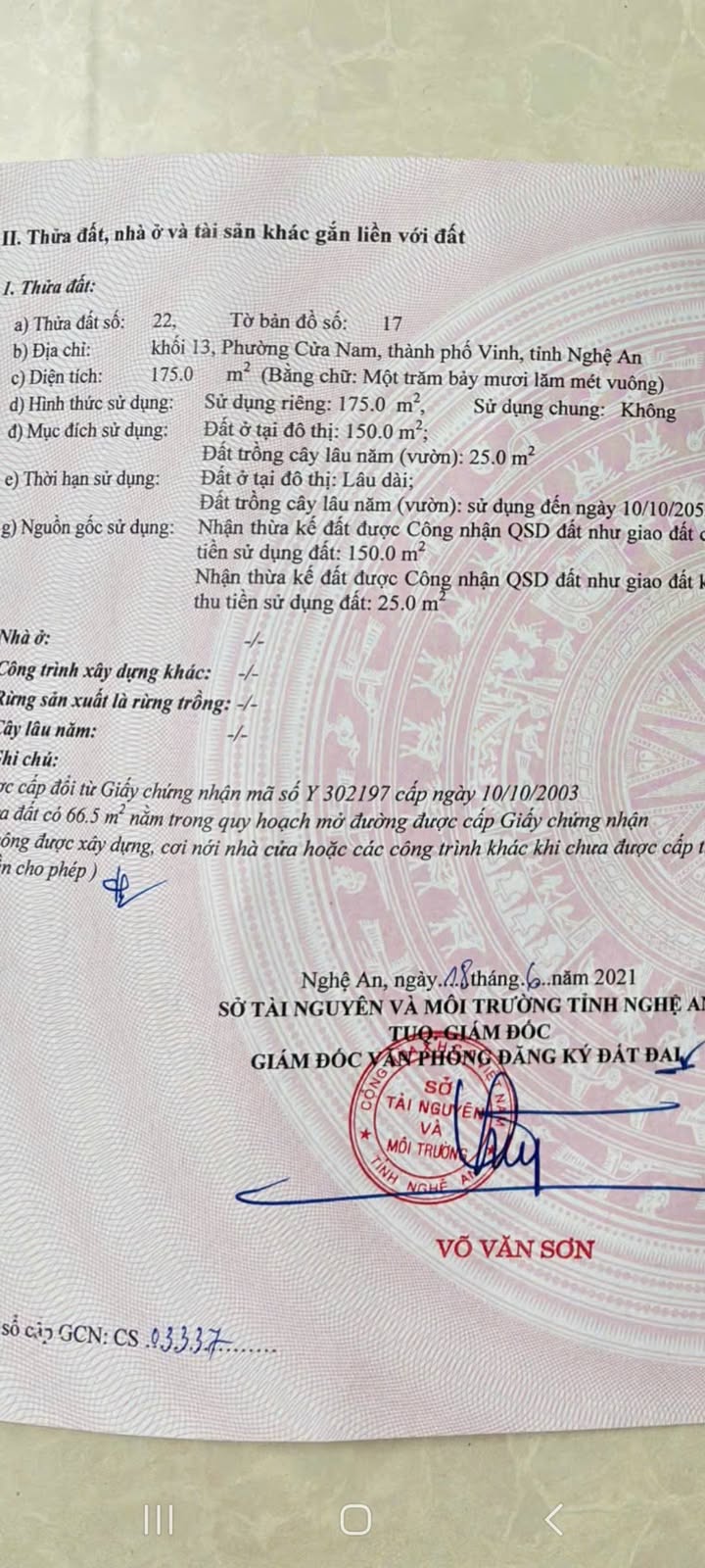Bán đất mặt đường Siêu Hải, Cửa Nam, Vinh 175m² - Kinh doanh lý tưởng!