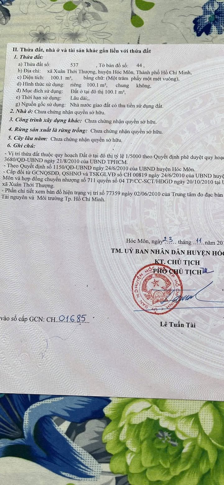 Đất nền Xuân Thới Thượng Hóc Môn 100m² giá 3.85 tỷ - Đầu tư sinh lời ngay!