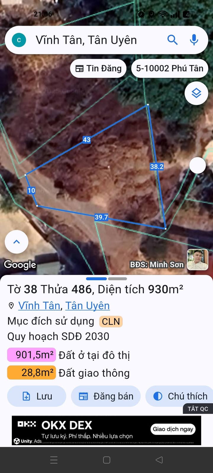 Đất nền phường Vĩnh Tân, Tân Uyên 900m² giá 4.5 tỷ - Cơ hội đầu tư hấp dẫn!