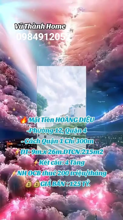 FrontHouse mặt tiền Hoàng Diệu, Quận 4 - Diện tích 215m², chỉ 125 tỷ