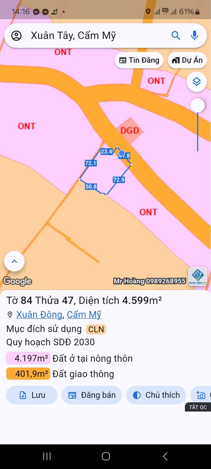 Đất nền Cẩm Mỹ Đồng Nai 4599m² - Sổ hồng chính chủ, giá thỏa thuận!