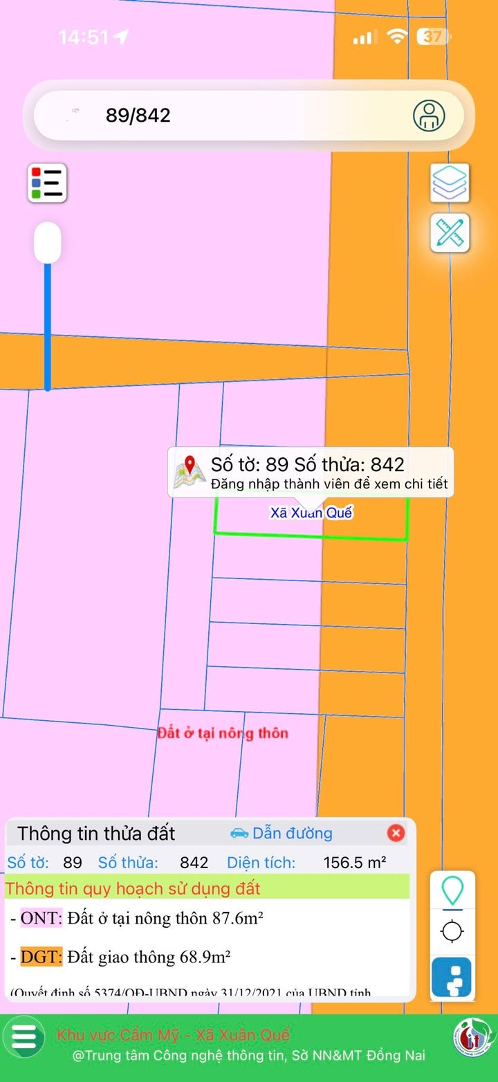 Đất nền 156m² tại ấp 3, xã Sông Nhạn, Cẩm Mỹ giá 900 triệu - Đầu tư sinh lời tốt!