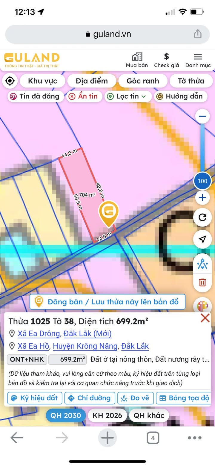 Đất thổ cư Ea Drông 700m² giá 520 triệu - Vị trí đẹp gần Quốc lộ 29!