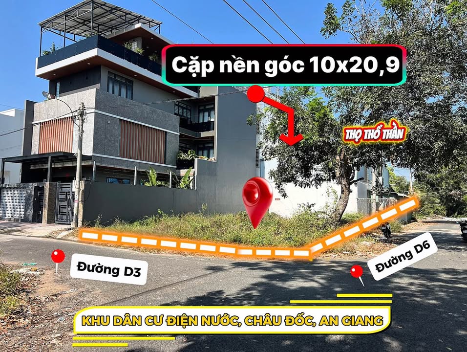 Đất nền góc 2 mặt tiền Đường D3 & D6, phường Châu Phú A - Giá chỉ 3.2 tỷ!