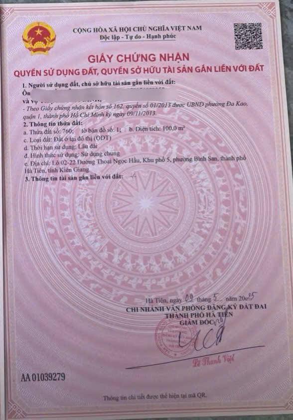 Đất nền mặt tiền đường Thoại Ngọc Hầu 200m² - Gần trường học, vị trí đẹp!