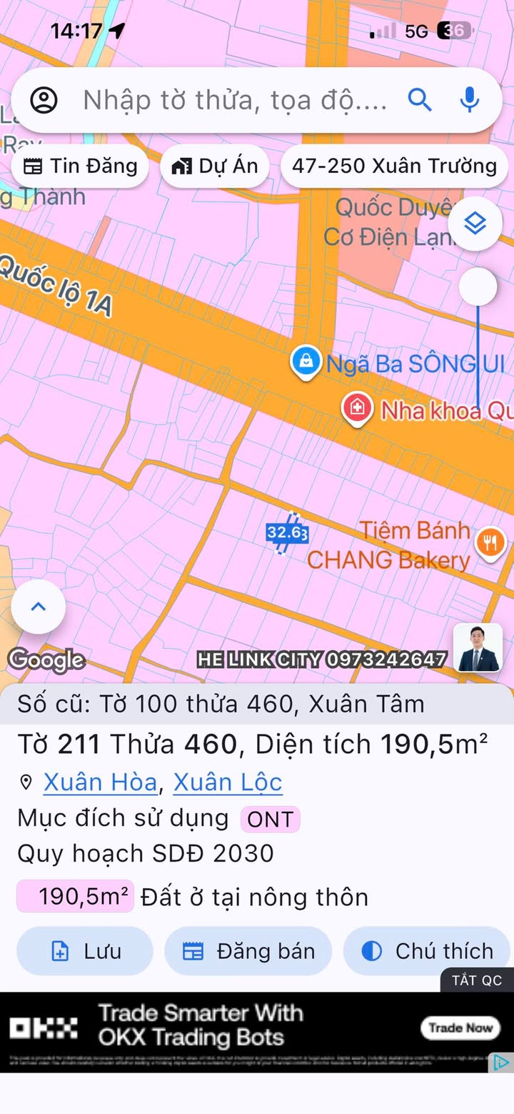 Đất thổ cư 198m² ấp 2, xã Xuân Tâm, huyện Xuân Lộc giá 999 triệu - Gần Quốc Lộ 1A!