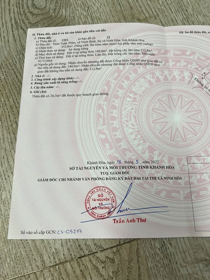 Đất nền 3 mặt tiền Đường Tuân Thừa, Ninh Hòa, 352m² - Cơ hội đầu tư tuyệt vời!