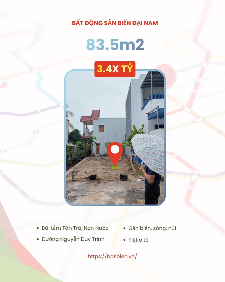 Đất nền 83.5m² kiệt ô tô Nguyễn Duy Trinh, Đà Nẵng - Gần sông biển lý tưởng!