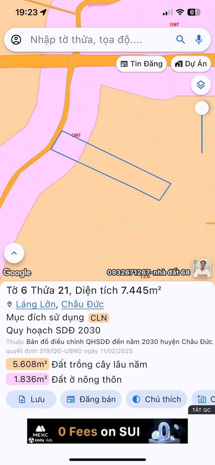 Đất nền Láng Lớn Châu Đức 74.000m² giá chỉ 7 tỷ - Đầu tư sinh lời lý tưởng!