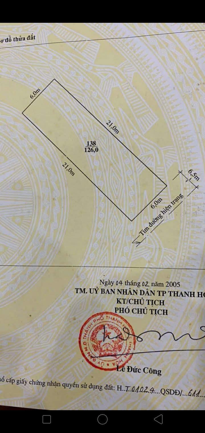 Đất nền phường Trường Thi, Thanh Hóa 126m² giá 5.4 tỷ - Đầu tư sinh lời hấp dẫn!