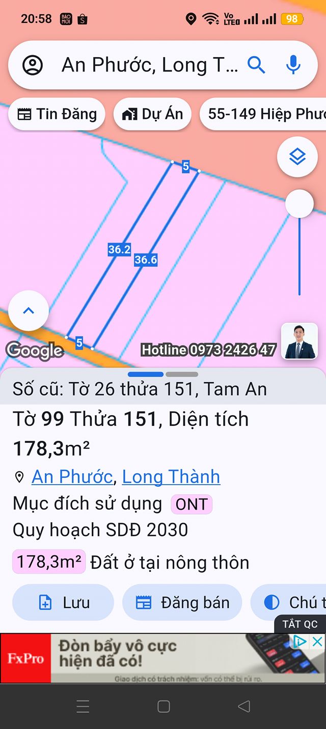 Đất nền Tam An Long Thành 185m² chỉ 1.5 tỷ - Sổ đỏ chính chủ, thổ cư 100%!