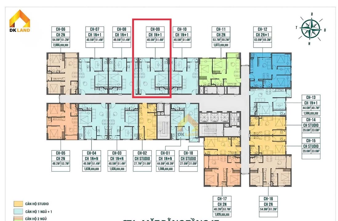 Căn hộ 1 phòng ngủ CT1 Vegahomes Quang Châu 46.5m² - Tầng 6 đẹp lung linh!