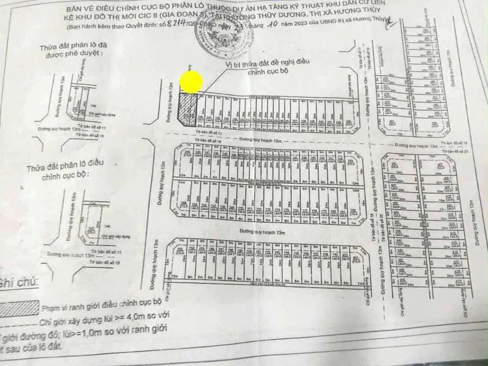 Đất lô góc KQH CIC8 Thủy Dương 275m² giá 6.875 tỷ - Cơ hội đầu tư hiếm có!