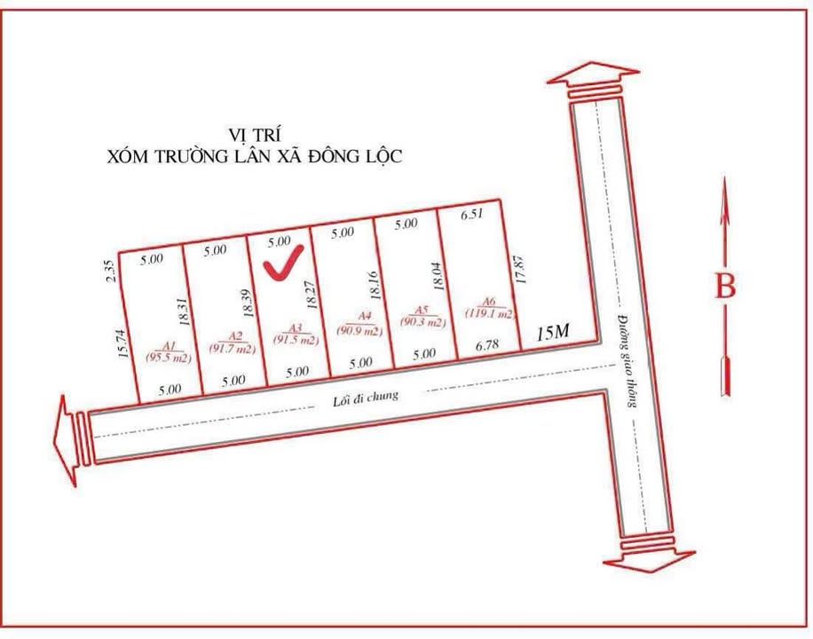 Đất Nghi Trường 91m² giá 950 triệu - Đầu tư hợp lý tại khu dân cư đông đúc!