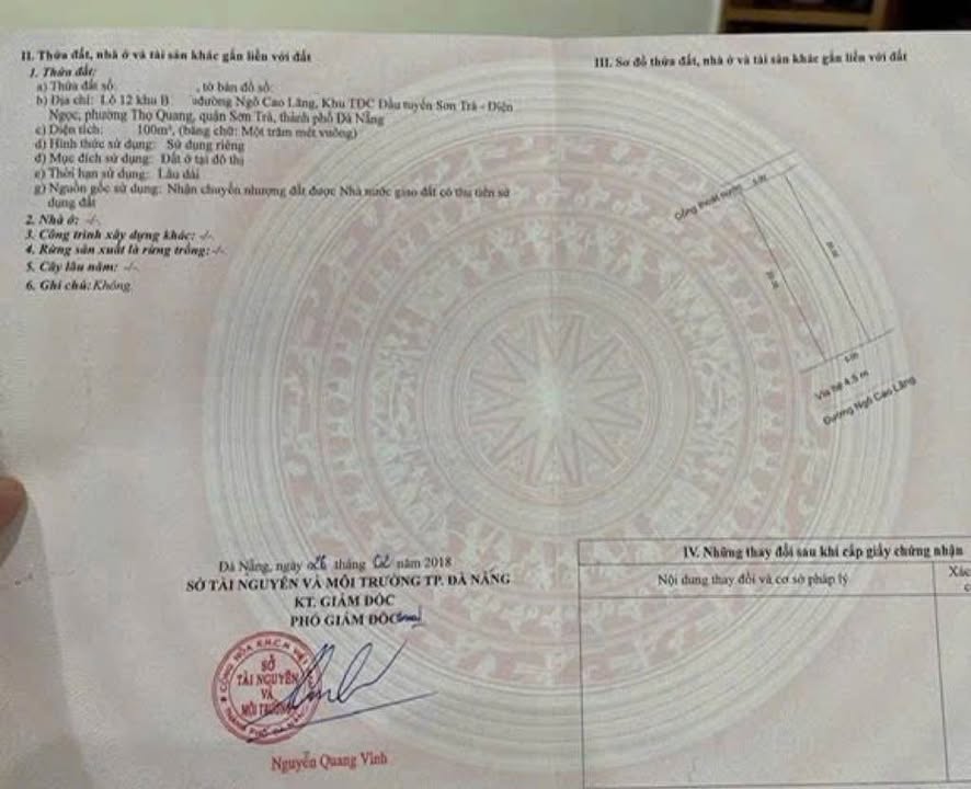 Đất mặt tiền Ngô Cao Lãng, Sơn Trà 100m² giá 7 tỷ - Tiềm năng đầu tư vượt trội!