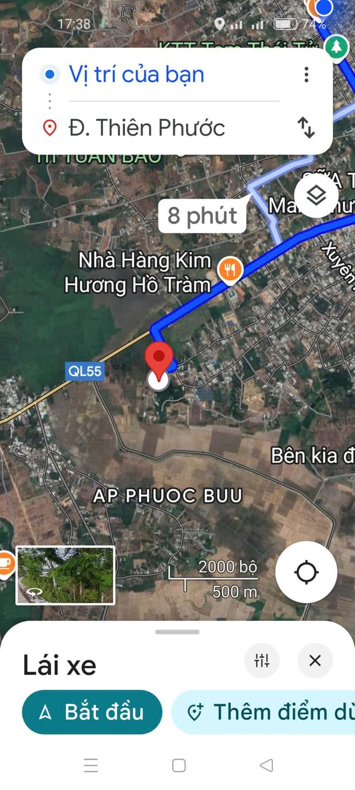 Đất nền xã Hồ Tràm 1970m² giá 8 tỷ - View cánh đồng lúa tuyệt đẹp!