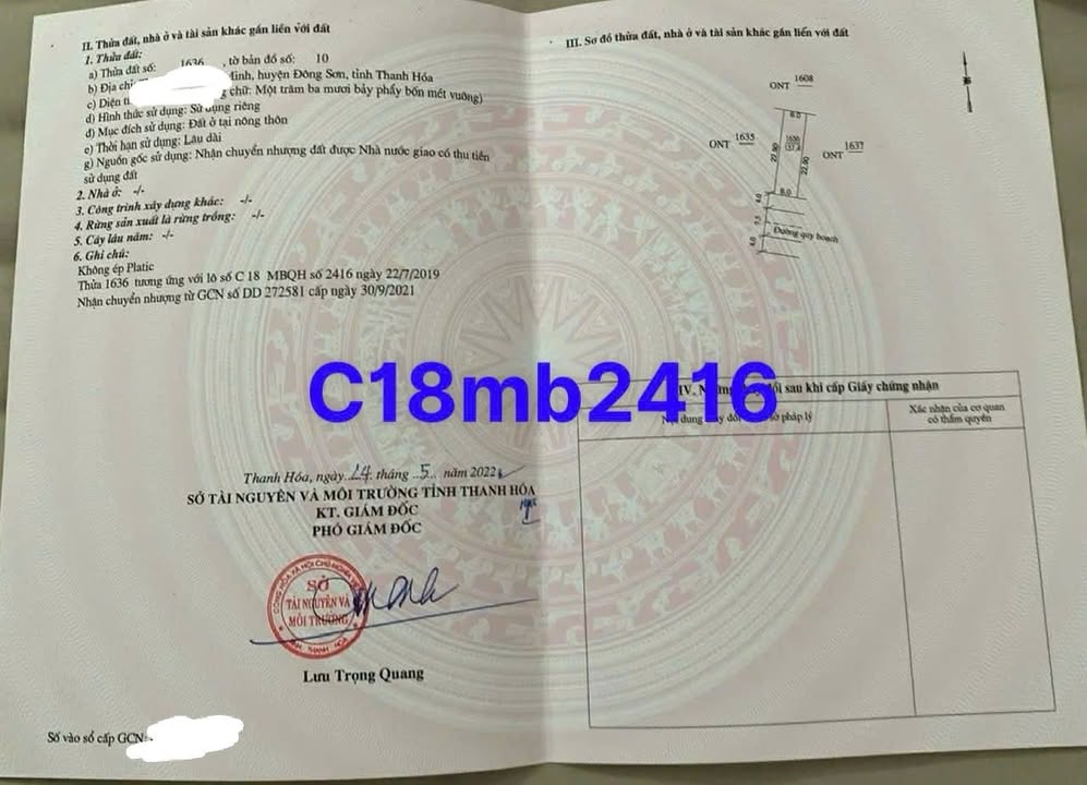 Lô đất đẹp 132m² tại Đông Minh, Đông Sơn - Cơ hội đầu tư tuyệt vời!