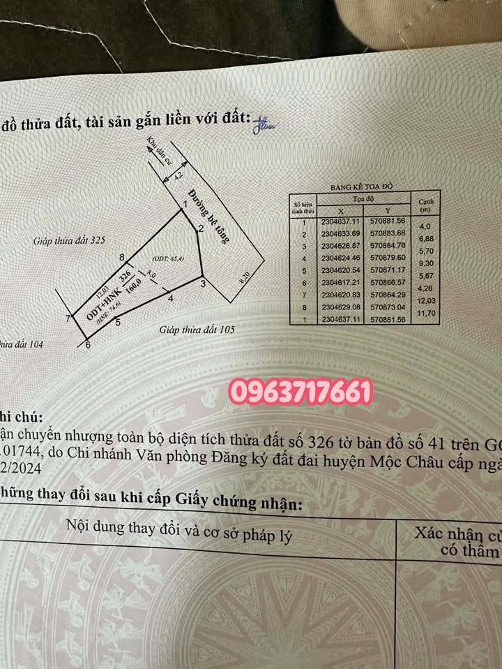 Đất nền Mộc Châu 160m² giá 1.6 tỷ - Đường ô tô tránh nhau, cơ hội đầu tư tuyệt vời!
