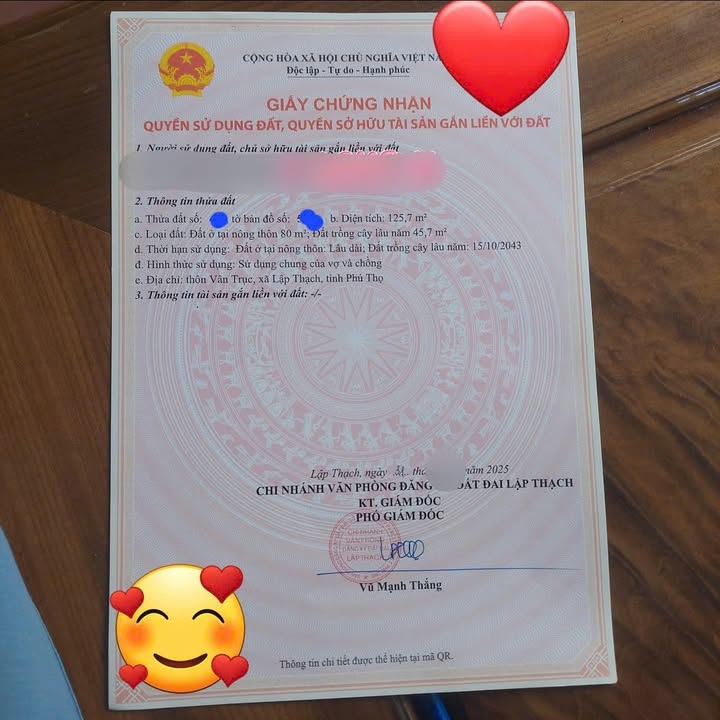 Đất Vân Trục, Lập Thạch 125m² giá 600 triệu - Đường thông tứ phía!