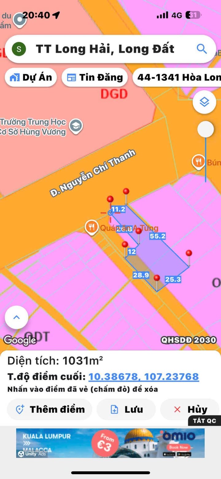 Mặt bằng KDL Biển Long Hải 1035m² giá 34 triệu/m² - Đầu tư sinh lời hấp dẫn!