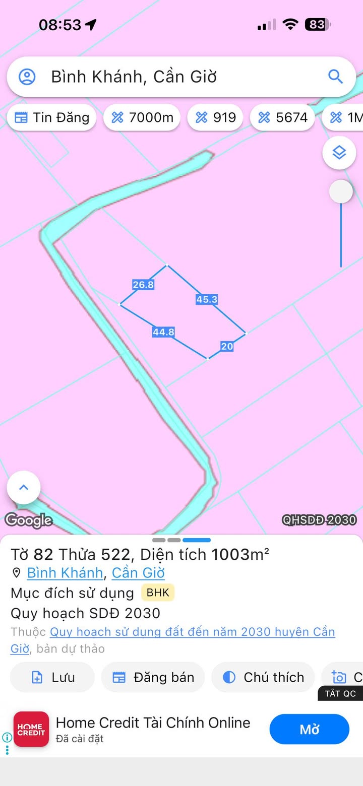 Đất nông nghiệp 1000m² Cần Giờ giá 2 tỷ - Cơ hội đầu tư sinh lời!