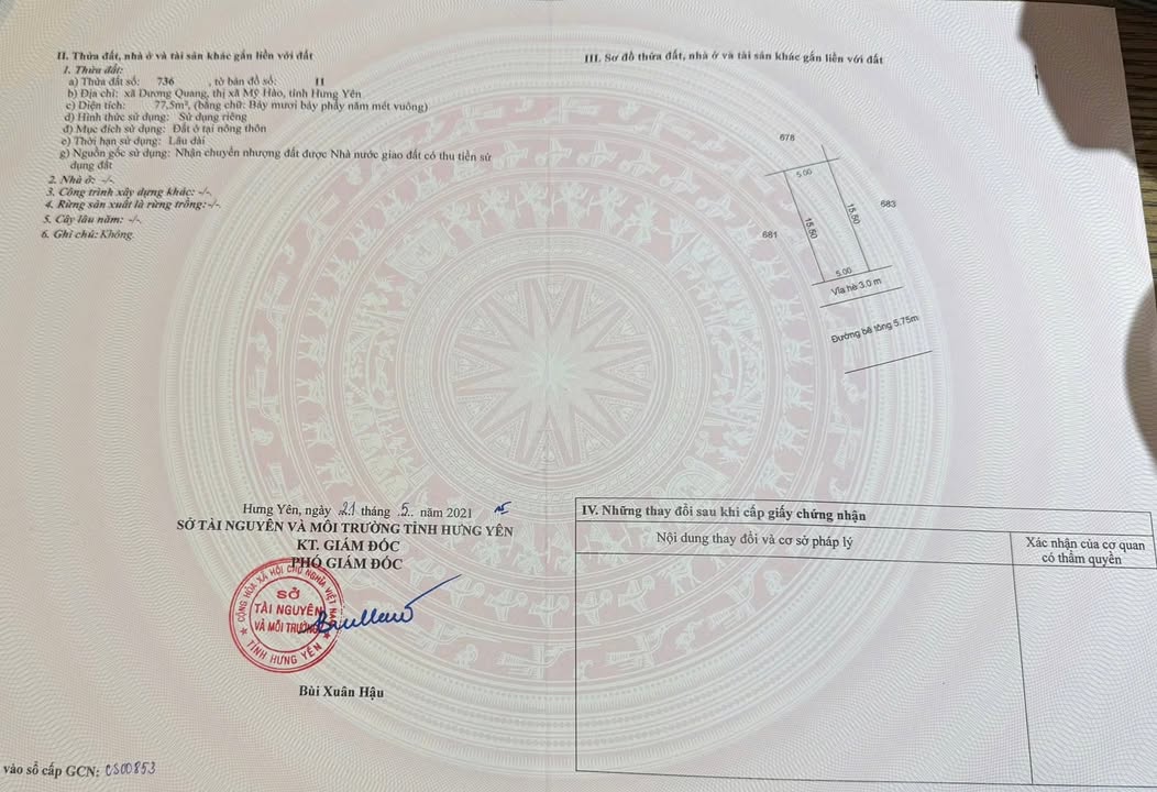 Đất nền Dương Quang, Mỹ Hào 77,5m² giá 2 tỷ - Cơ hội đầu tư hiếm có!