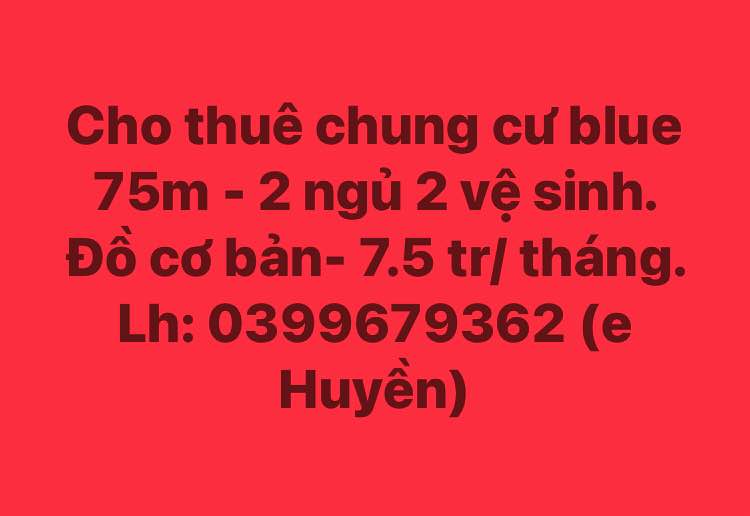 Chung cư Blue Tứ Hiệp 75m² giá 7.5 triệu - Tiện nghi đầy đủ