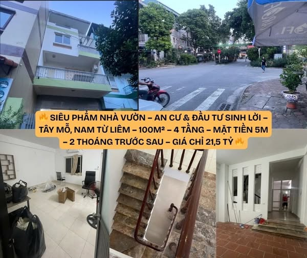 Nhà vườn Tây Mỗ, Nam Từ Liêm 100m² giá 21,5 tỷ - Đầu tư lý tưởng!
