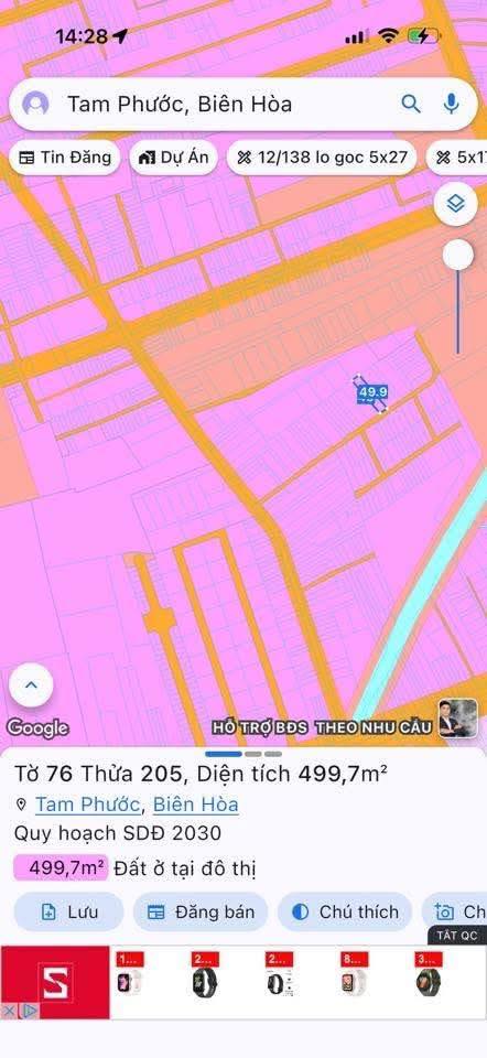 Bán lô đất Tam Phước Biên Hòa 490m² giá 3.8 tỷ - Sổ đỏ chính chủ