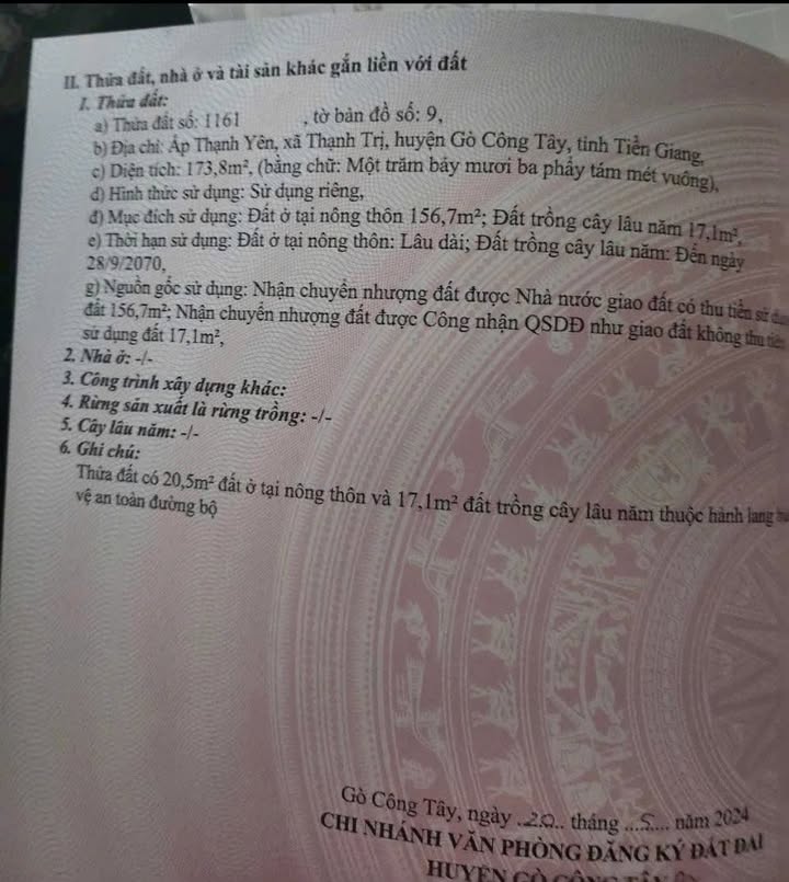 Đất mặt tiền DH16B Gò Công Tây 174m² giá 650 triệu - Đầu tư sinh lời ngay!