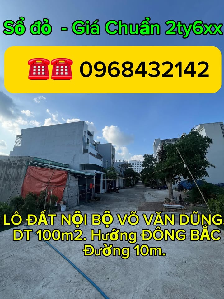 Đất nền Võ Văn Dũng, Tuy Hòa 100m² giá 2.6 tỷ - Pháp lý rõ ràng, sổ đỏ chính chủ!