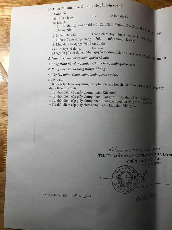 Đất nền Hạ Long 768m² giá 161.28 tỷ - Cơ hội đầu tư hiếm có!