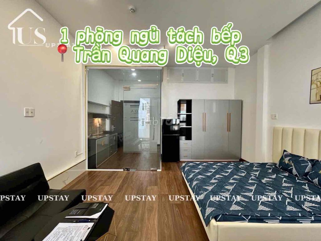 Căn hộ 1 phòng ngủ ban công Trần Quang Diệu 45m² giá 8.8 triệu - Cho thuê ngay tại trung tâm Quận 3!