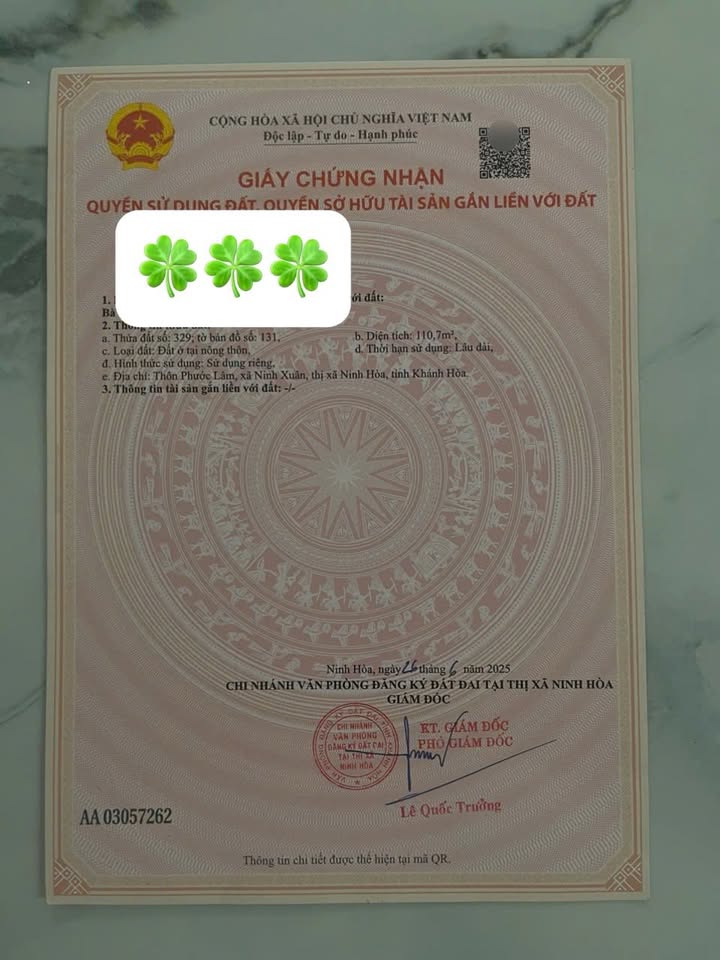 Đất Phước Lâm Ninh Xuân 115m² giá 490 triệu - Sổ hồng sẵn, thương lượng tốt!