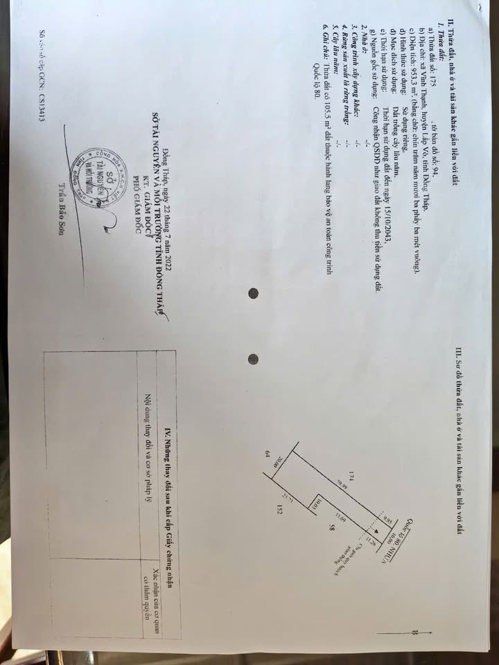 Đất mặt tiền Quốc lộ 80, Lấp Vò 953m² giá 3.5 tỷ - Cơ hội đầu tư tuyệt vời!