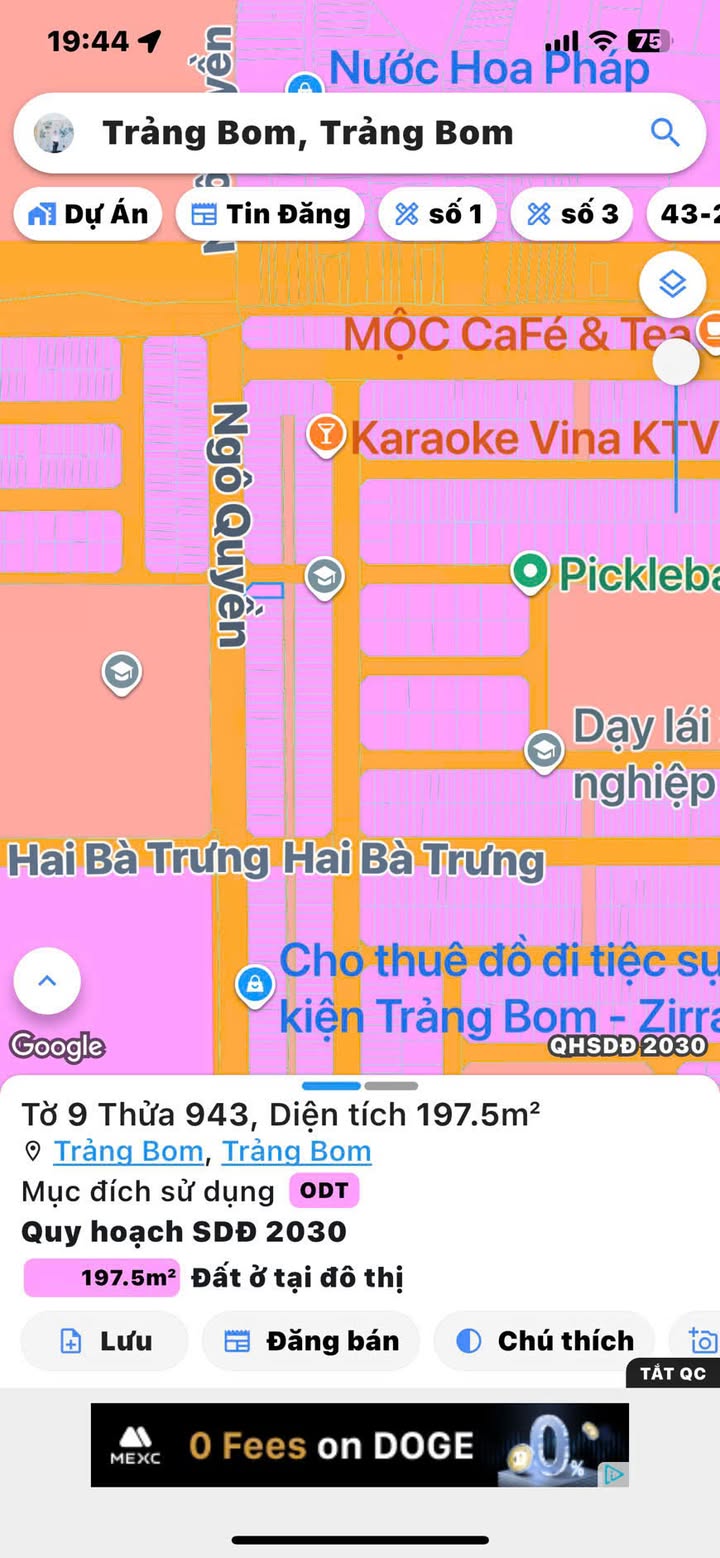 Đất nền Trảng Bom 197.5m² giá 6.2 tỷ - Lô góc 2 mặt tiền đẹp