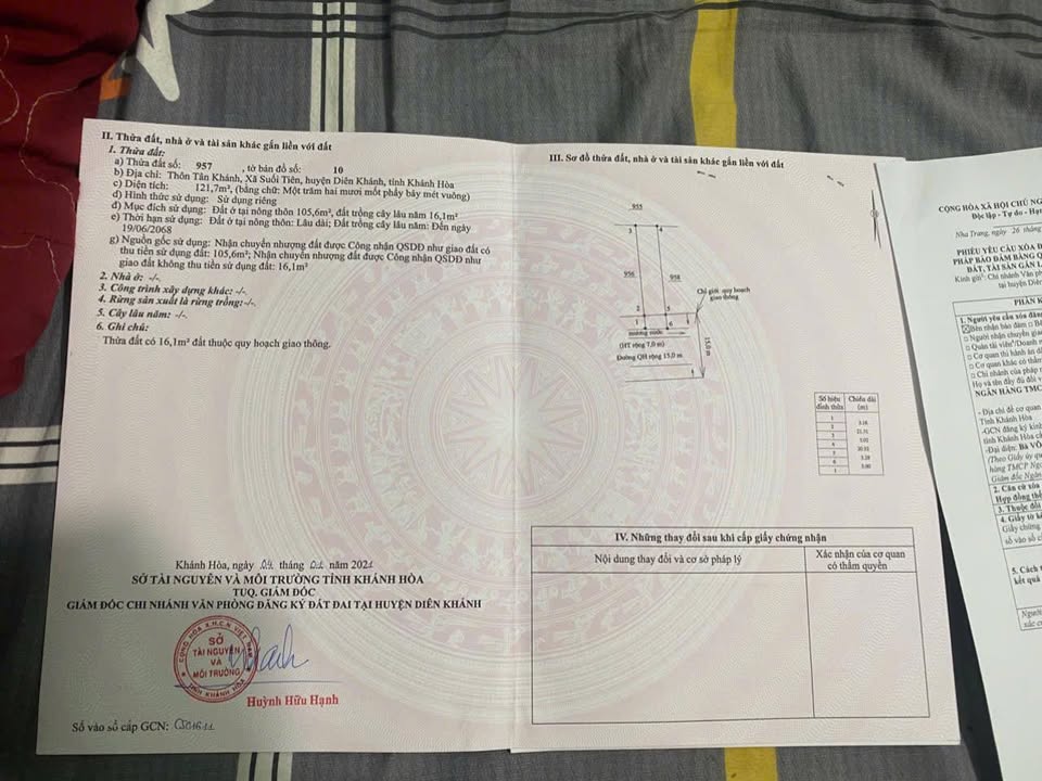 Đất thổ cư Suối Tiên Diên Khánh 121.7m² giá 850 triệu - Bán gấp trước Tết!