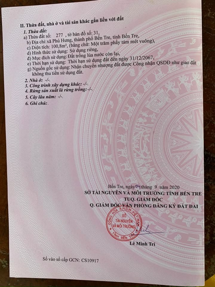 Đất 2 mặt tiền Phú Khương, Bến Tre 100,8m² giá 620 triệu - Đầu tư sinh lời ngay!