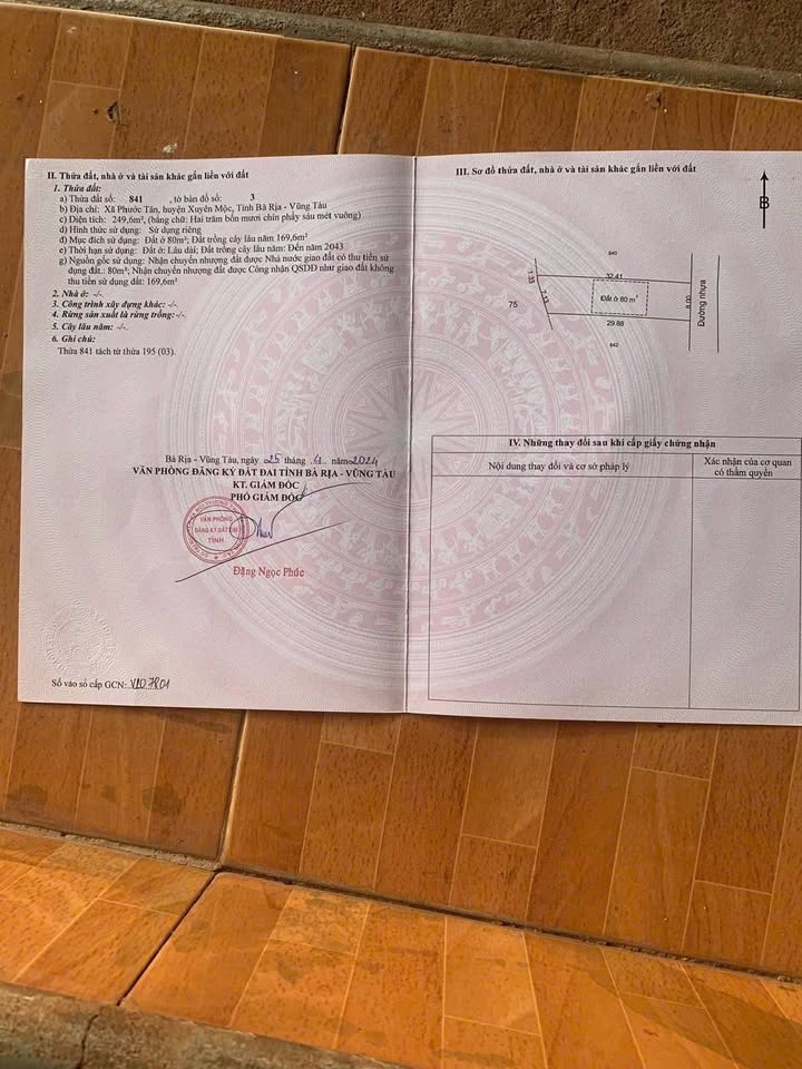 Đất ONT Phước Tân Xuyên Mộc 250m² giá 12.8 tỷ - Sổ hồng chính chủ, gần chợ Cây Điệp!