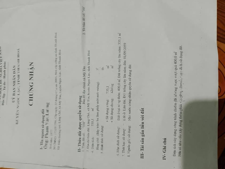 Lô đất 700m² tại xã Ngọc Lặc, giá chỉ 200 triệu - Cơ hội đầu tư hấp dẫn!