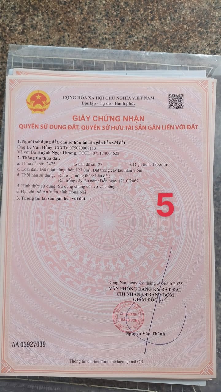 Đất nền An Viễn, Trảng Bom 135m² giá chỉ 930 triệu - Sổ đỏ chính chủ, xây dựng ngay!