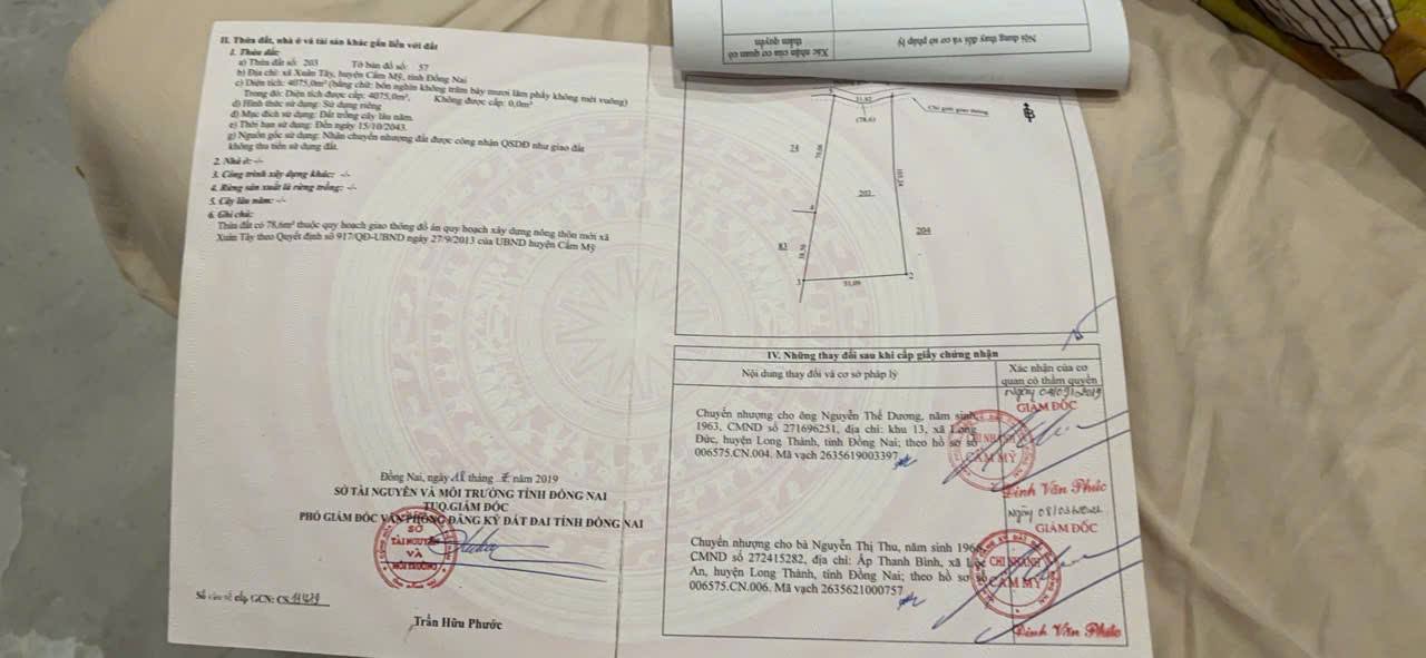 Đất nền Xuân Đông Cẩm Mỹ 4.075m² giá 3.4 tỷ - Bán gấp cho nhà đầu tư!