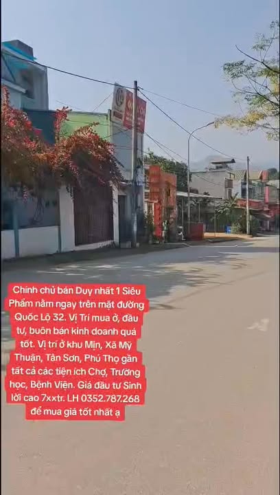 Đất nền kinh doanh mặt Quốc Lộ 32, xã Mỹ Thuận, Tân Sơn, Phú Thọ - Giá tốt nhất thị trường!