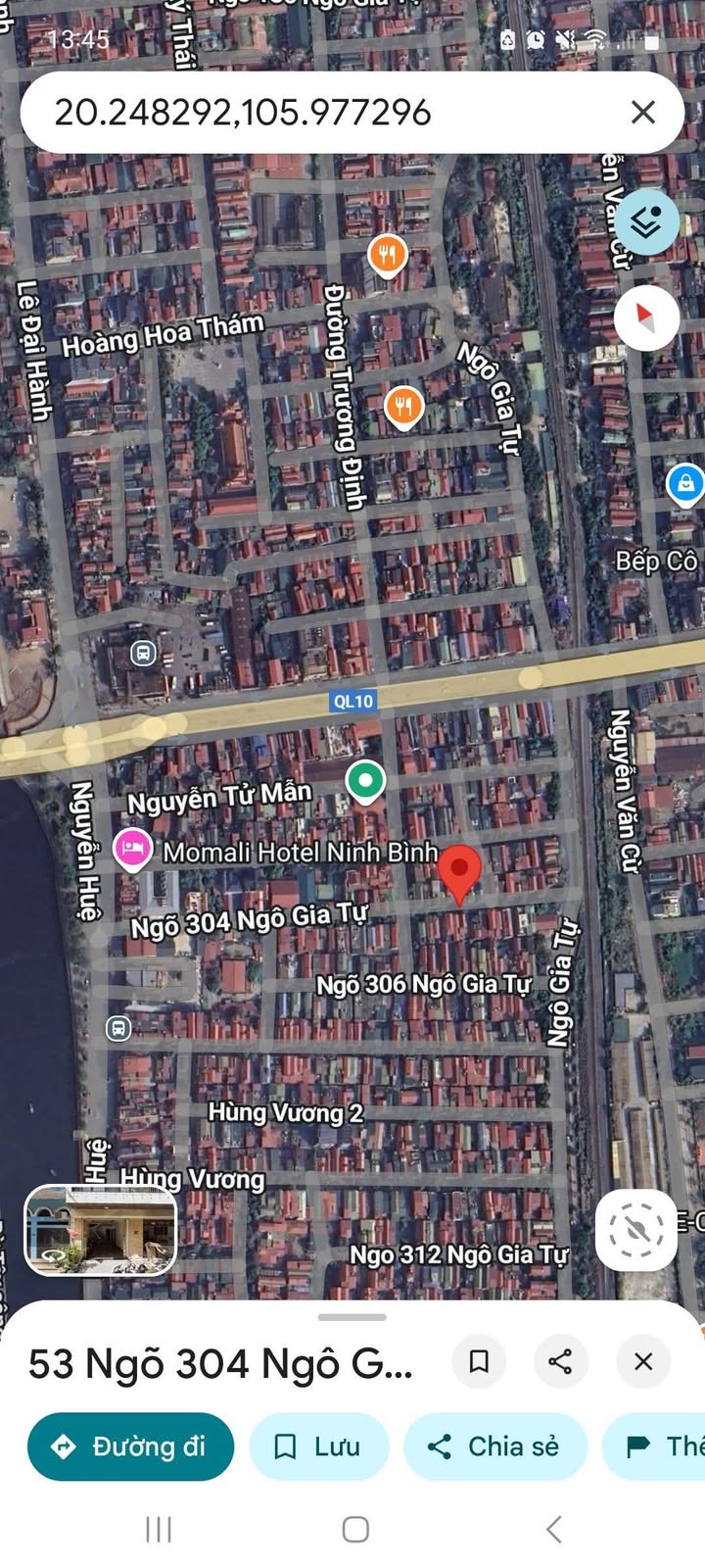 Lô đất Ngõ 304 Ngô Gia Tự, Phường Hoa Lư 74m² - Khu dân cư đông đúc, cơ hội kinh doanh tuyệt vời!