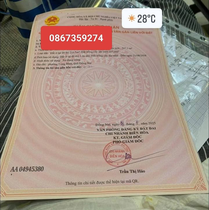 Lô đất thổ cư Long Bình 547m² giá 10.99 tỷ - Sổ hồng riêng, thương lượng tốt!