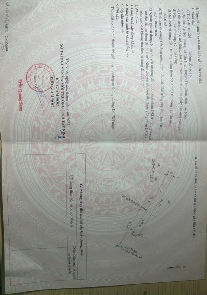 Đất thổ cư mặt tiền Tân Hiệp, Tân Châu 392m² giá 950 triệu - Đầu tư sinh lời ngay!