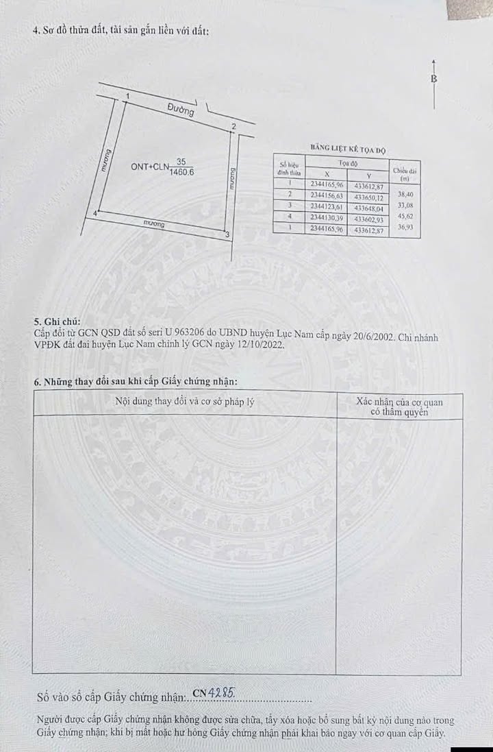 Đất nền Lục Nam 1450m² giá 1.8 tỷ - Phong thủy tốt, view hồ thoáng đãng!