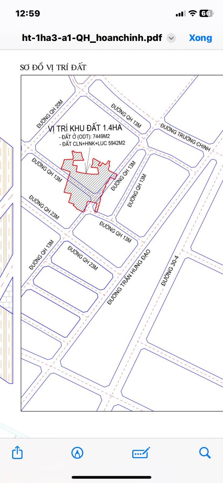 Bán đất vàng trung tâm TP Tây Ninh 1,4ha giá 62 tỷ - Đầu tư sinh lời cao!